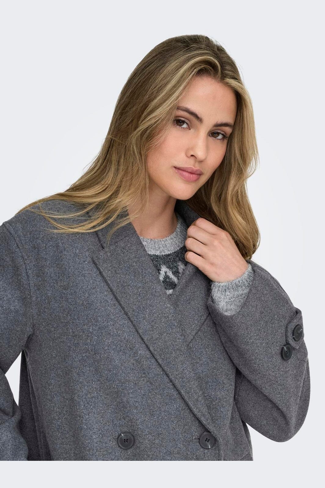 Only - Onlmaisy Oversized Wool Coat - 4951405 Dark Grey Melange