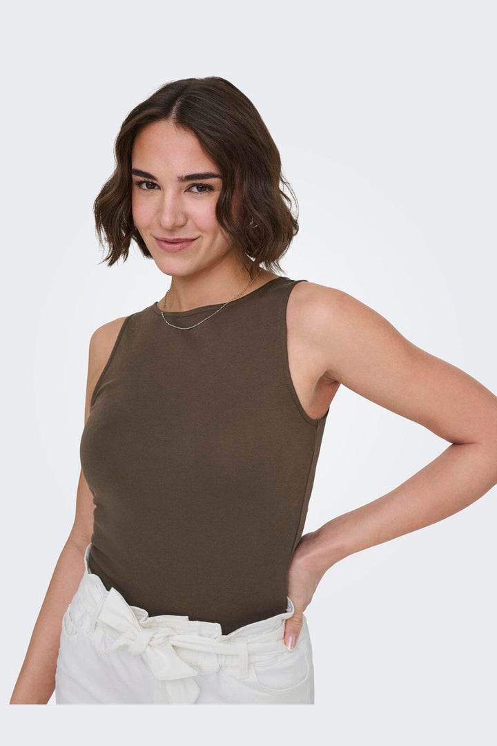 Only - Onlmalia S/L Top Box - 5023336 Chocolate Martini Boatneck