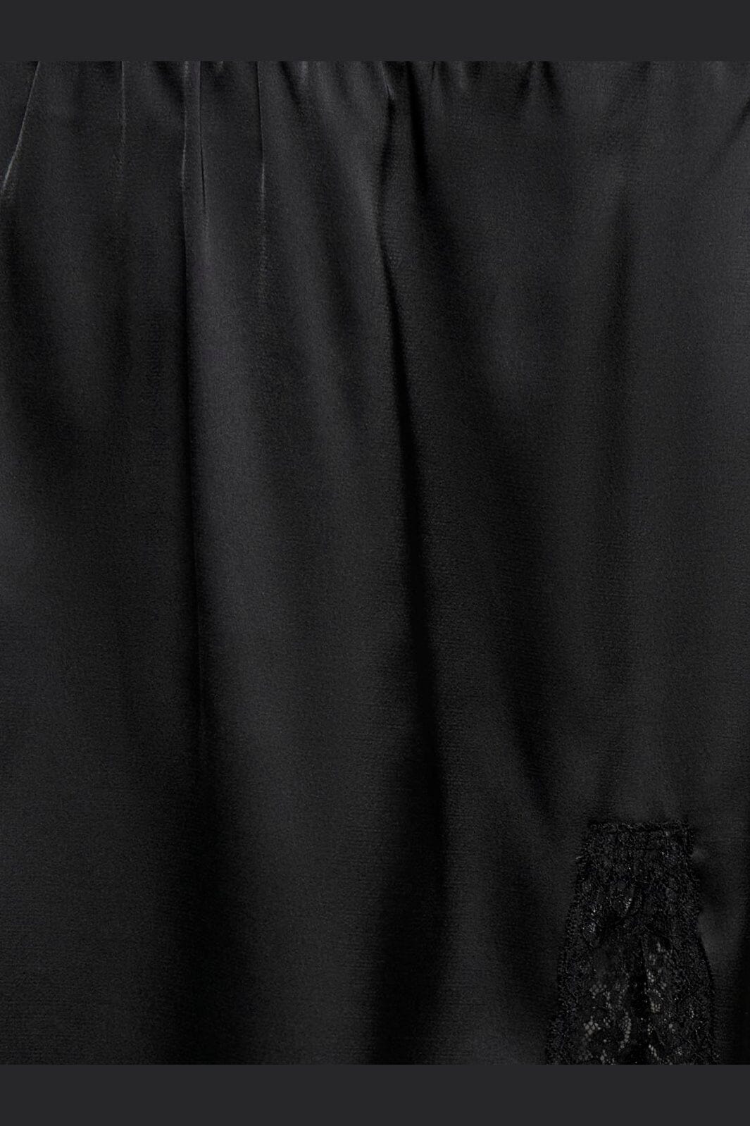 Only - Onlmenus Lace Satin Short Skirt - 5131875 Black Black Lace