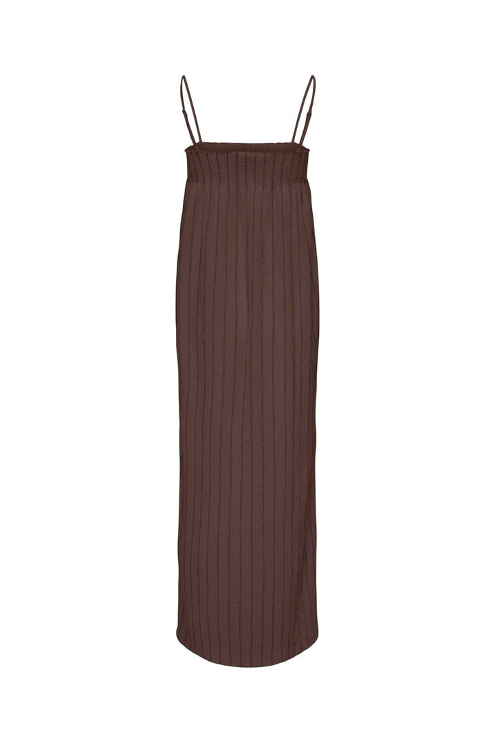 Only - Onlmika S/L Long Stripe Dress - 5116922 Chocolate Martini (Wivi) Black