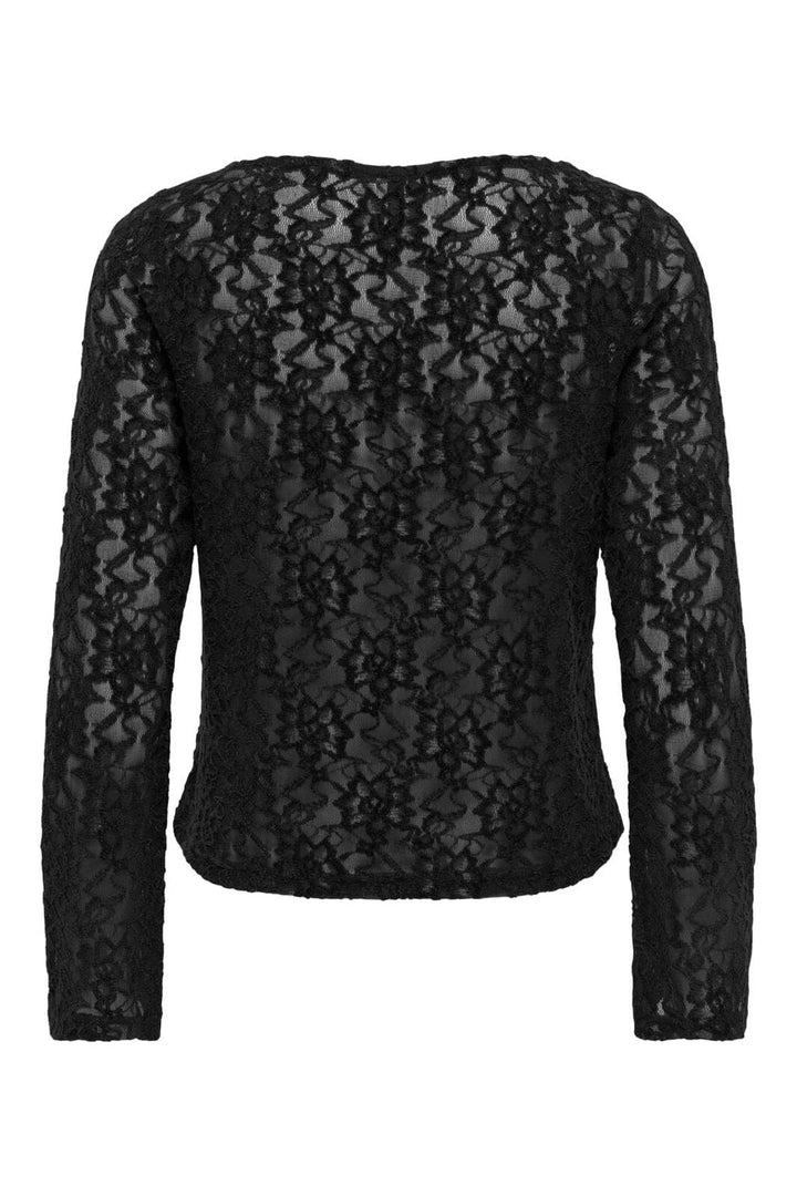 Only - Onlnola L/S Lace Velvet Top - 5170927 Black