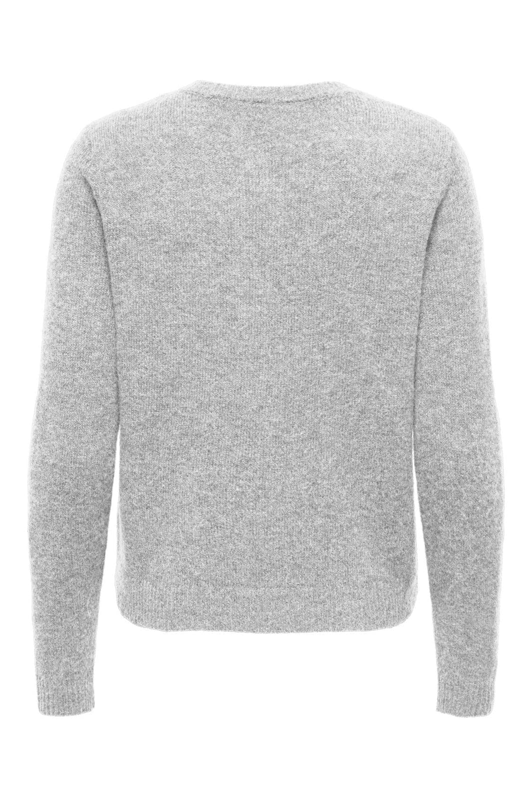 Only - Onlolivia Ls O-Neck Cardigan Cc Knt - 5101234 Light Grey Melange Dtm Horn Button