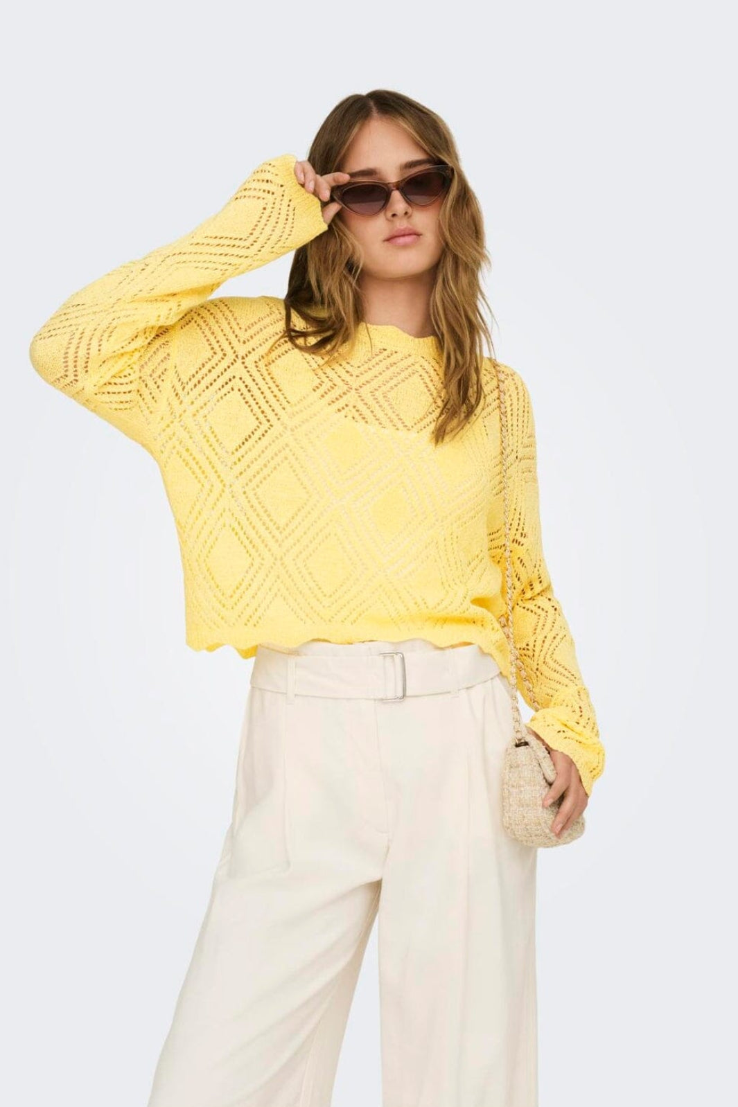 Only - Onlpamela Ls Struct Pullover Cc Knt - 4901687 Sunlight