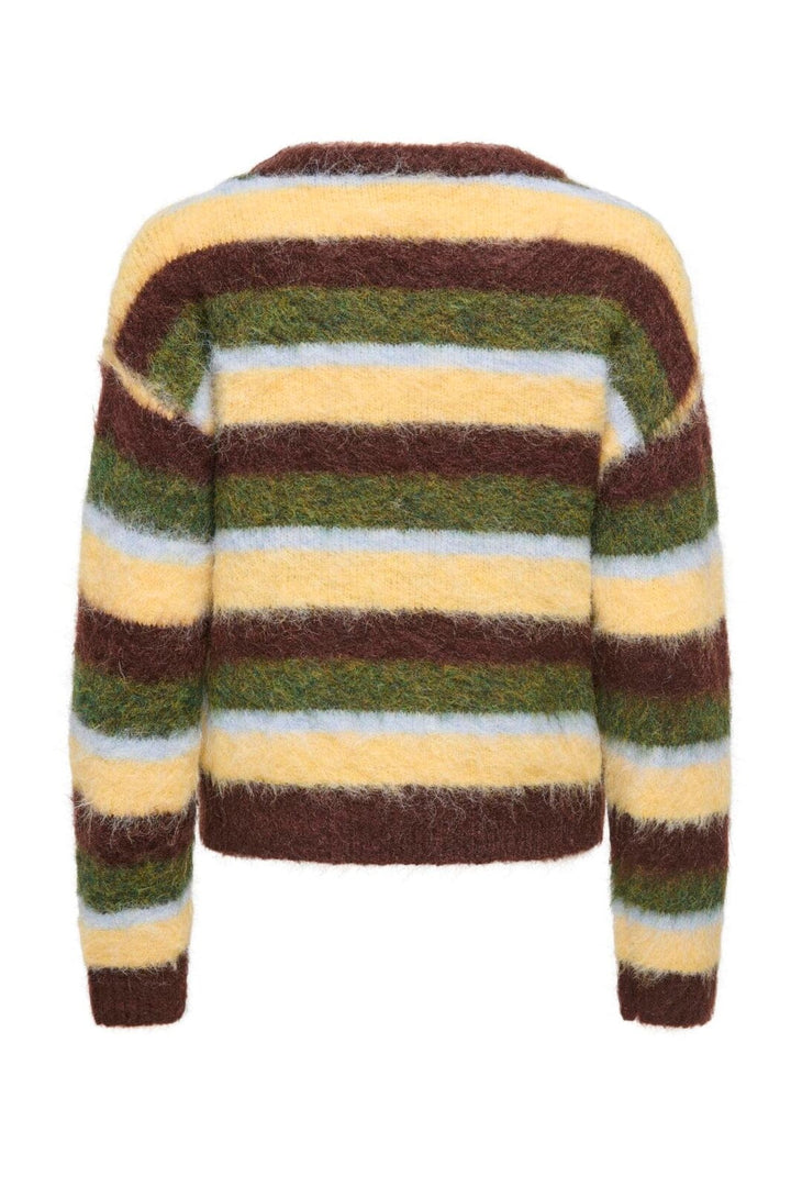 Only - Onlperil Ls O-Neck Cc Knt - 5070712 Pinecone Sunlight/Olive Brance/Windsurfer
