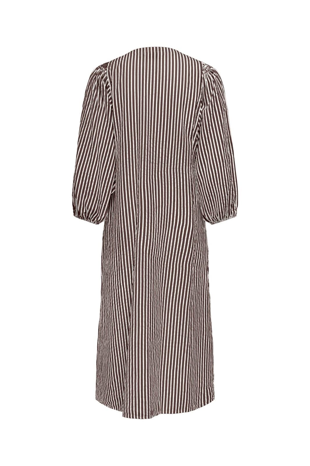 Only - Onlrolly L/S Midi Stripe Dress - 5092491 Chocolate Martini Cloud Dancer