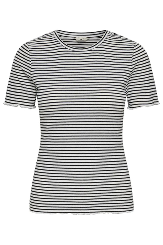 Only - Onlsaga O-Neck S/S Top - 5066462 Cloud Dancer Black T-shirts 