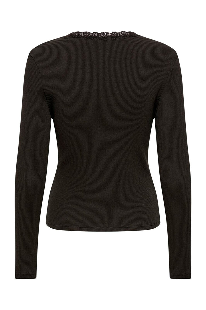 Only - Onlsara Sharai L/S V-Neck Top - 5130868 Chocolate Torte