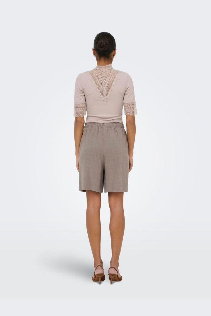 Only - Onlsiesta Pull-Up Lin Bl Shorts - 5014880 Walnut