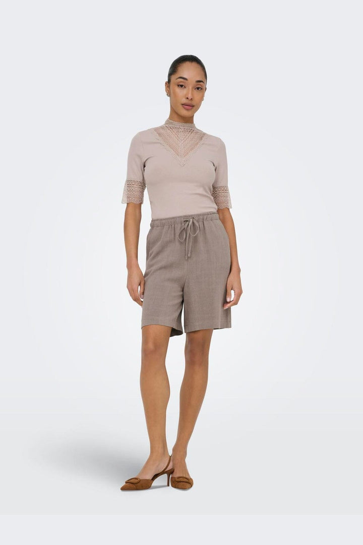 Only - Onlsiesta Pull-Up Lin Bl Shorts - 5014880 Walnut
