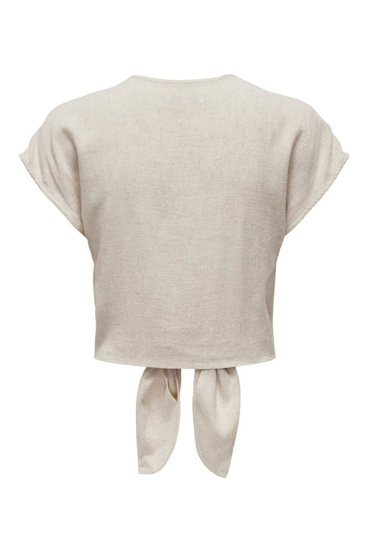 Only - Onlsiesta Ss Knot Lin Bl Shirt - 4486660 Moonbeam