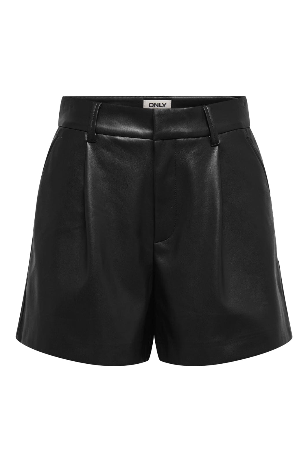 Only - Onlsmooth Faux Lea Shorts Cc - 4854152 Black