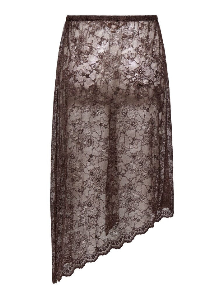 Only - Onlsoba Lace Skirt - 5090277 Coffee Bean Nederdele 
