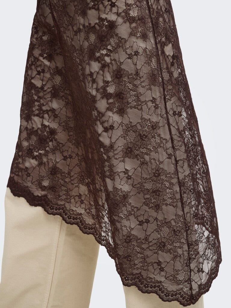 Only - Onlsoba Lace Skirt - 5090277 Coffee Bean Nederdele 