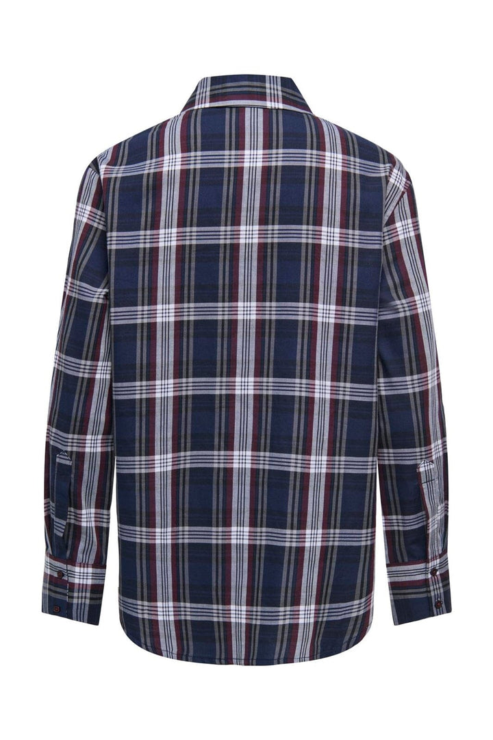 Only - Onlsurani L/S Check Emb Shirt - 5080451 Navy Blazer Red Notes
