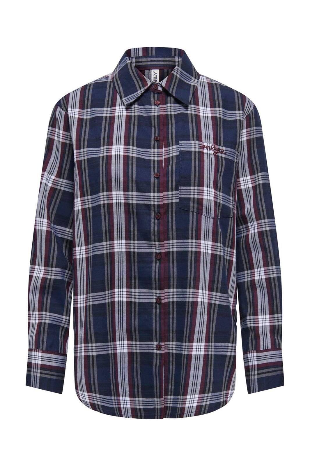 Only - Onlsurani L/S Check Emb Shirt - 5080451 Navy Blazer Red Notes