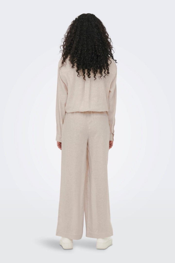 Only - Onltokyo Linen Blend Pant - 3996929 Moonbeam