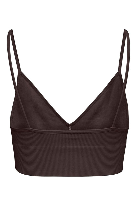Only - Onlvicky Rib Seamless Vneck Top Acc - 5135380 Black Coffee
