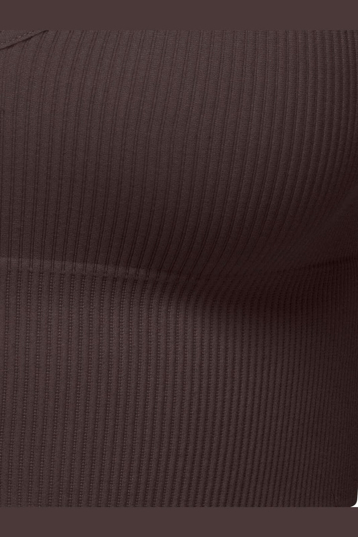 Only - Onlvicky Rib Seamless Vneck Top Acc - 5135380 Black Coffee
