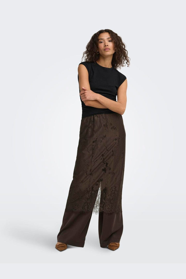 Only - Onlwille Lace Skirt - 5163078 Coffee Bean