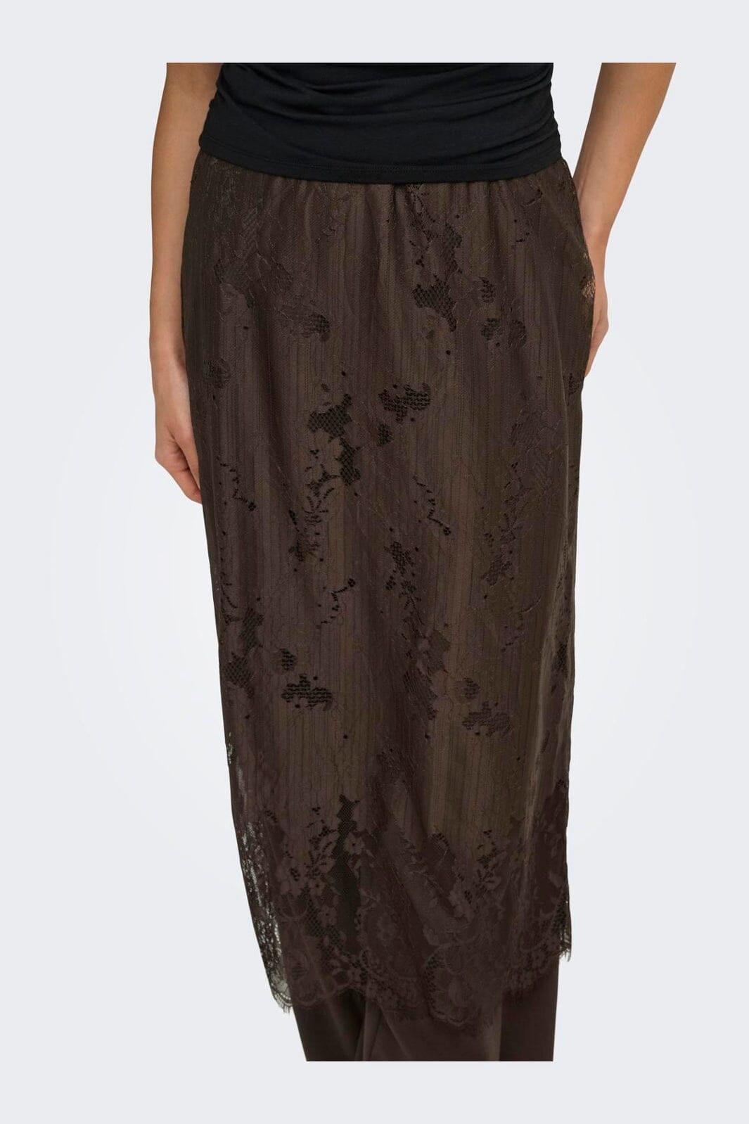 Only - Onlwille Lace Skirt - 5163078 Coffee Bean