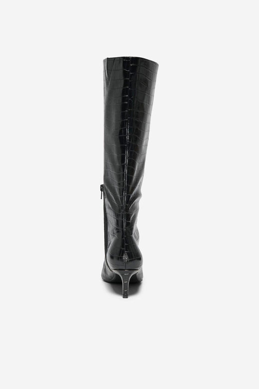 Only Shoes - Onlbrixton-3 Knee High Boot - 5078771 Black Croco