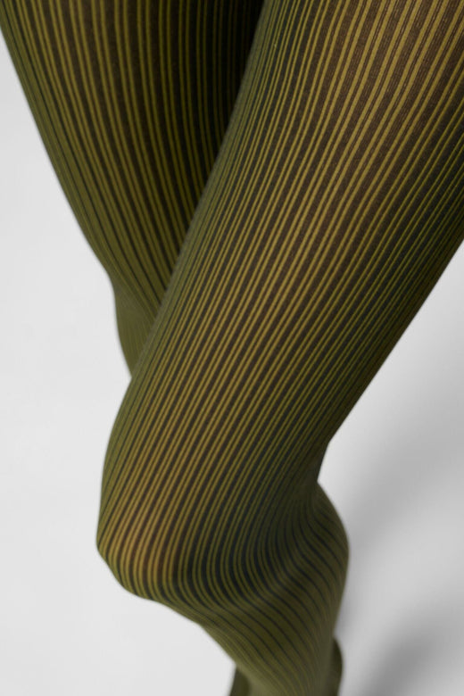 Oroblu - Oroblu Vertical Rib Tights 60 Tights Vobc68604 - Black/Botanic Strømpebukser 