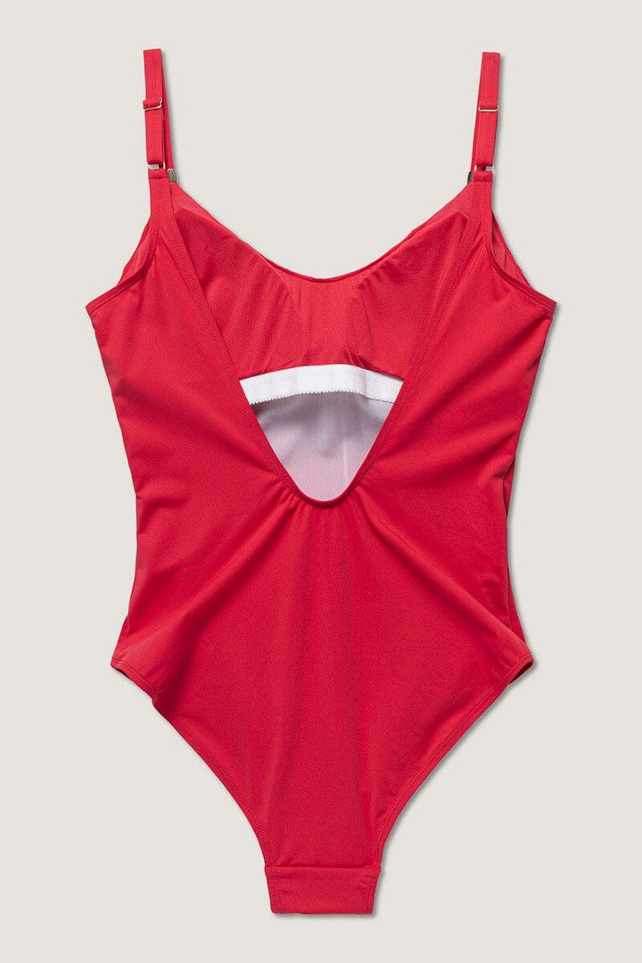 Panos Emporio - Milos Solid Swimsuit Recycled Swimsuit Pews2636 - Lipstick Red