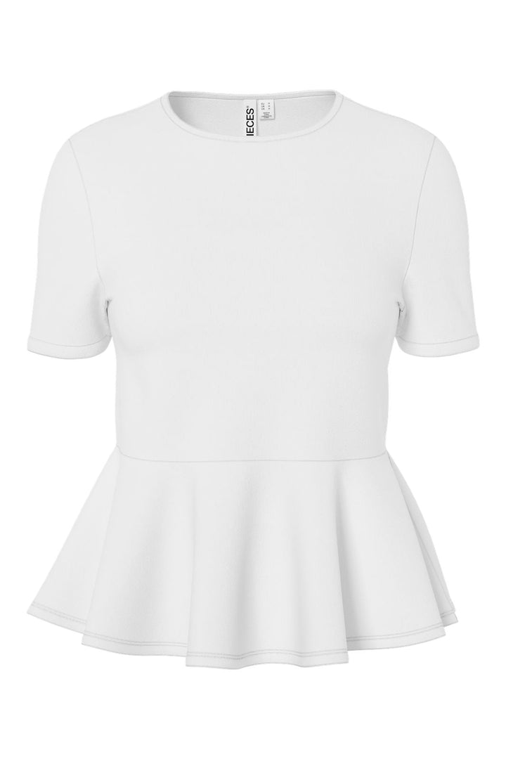 Pieces - Pcalisa Ss Peplum Top - 5019334 Bright White