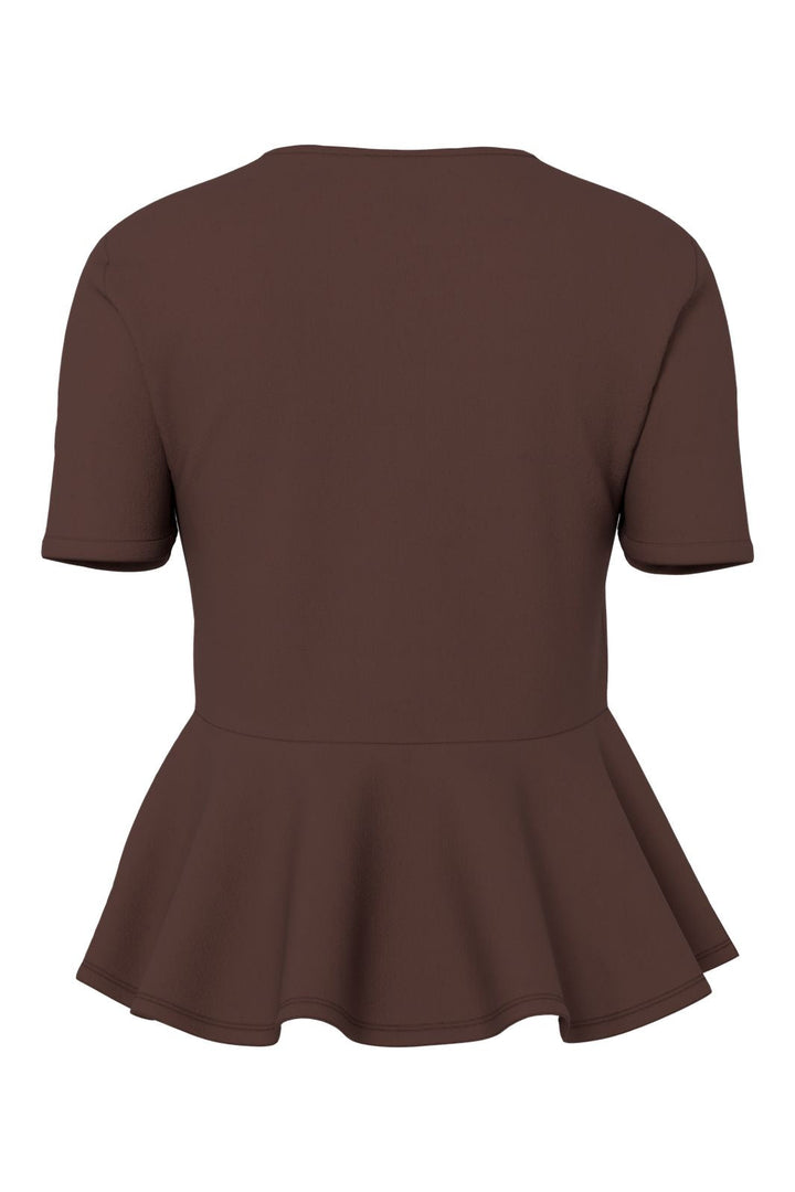 Pieces - Pcalisa Ss Peplum Top - 5082951 Chicory Coffee