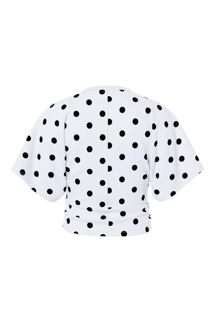 Pieces - Pcalli Ss O-Neck Top Dm - 5205111 Bright White Black Dots