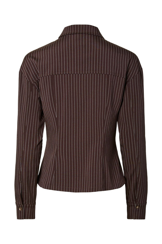 Pieces - Pcanja Ls Zip Shirt - 5200653 Delicioso Pinstripes
