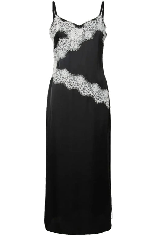 Pieces - Pcariel Sl Ankle Dress Pp - 5049057 Black White Lace Kjoler 