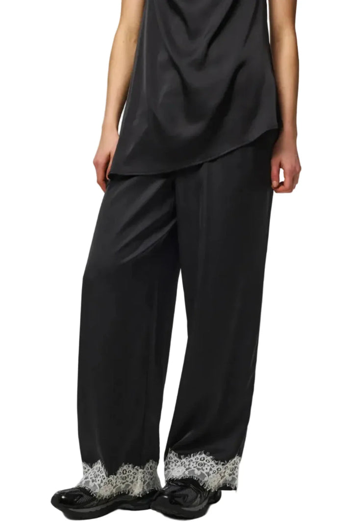 Pieces - Pcariel Wide Lace Pants Pp - 5093524 Black White Lace Bukser 