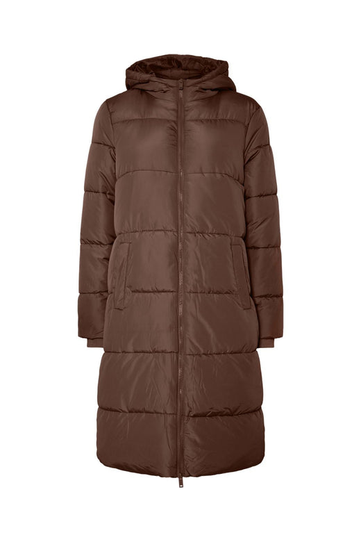 Pieces - Pcbee New Long Puffer Jacket - 5074039 Hot Fudge