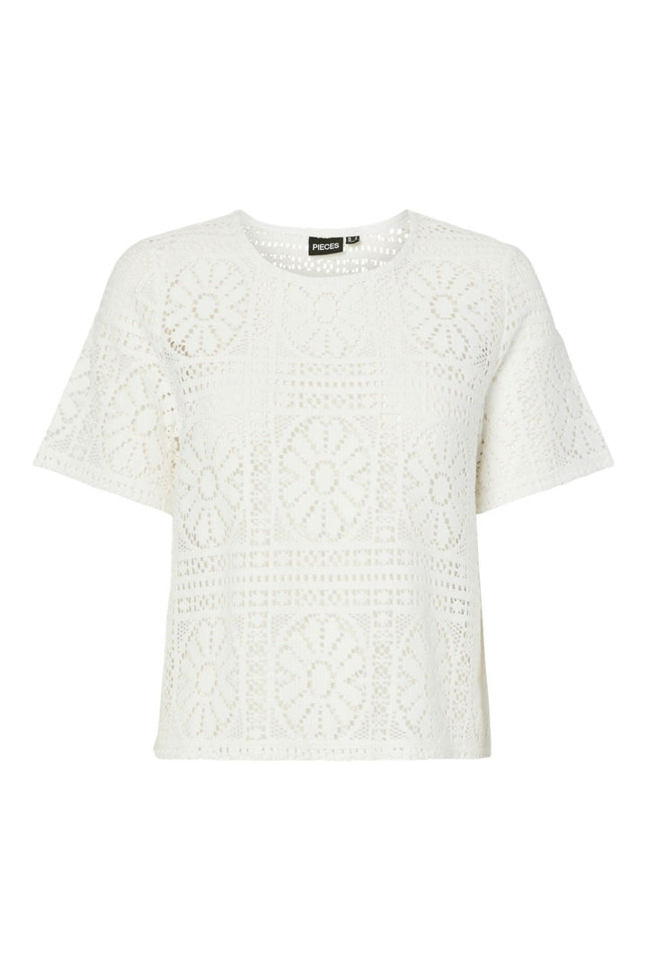 Pieces - Pcbonnie Ss Top - 4938850 Cloud Dancer