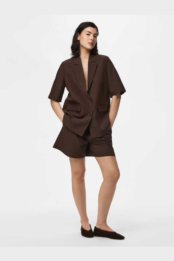Pieces - Pcbosella 2/4 Blazer - 5112085 Hot Fudge