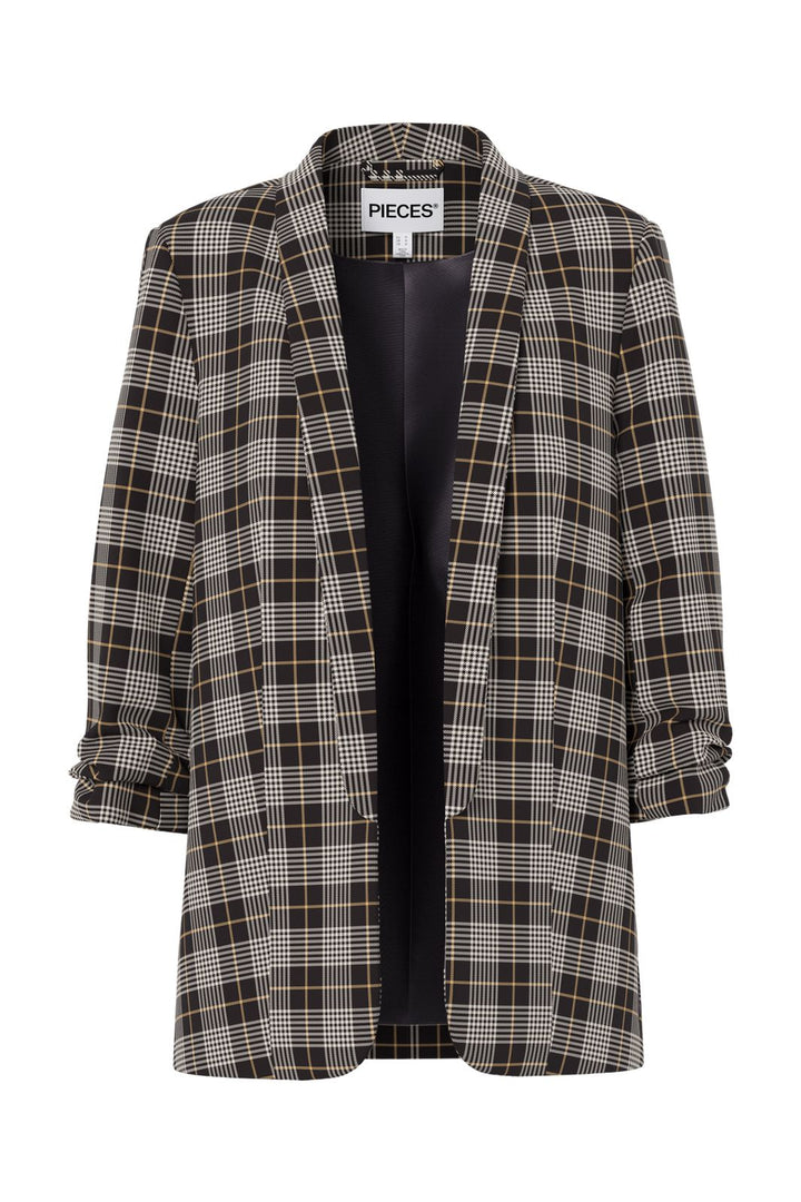 Pieces - Pcbosella 3/4 Printed Blazer - 5050638 Black Onyx Check