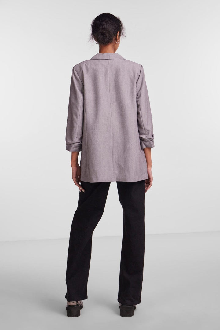 Pieces - Pcbosella 3/4 Blazer - 3423753 Light Grey Melange