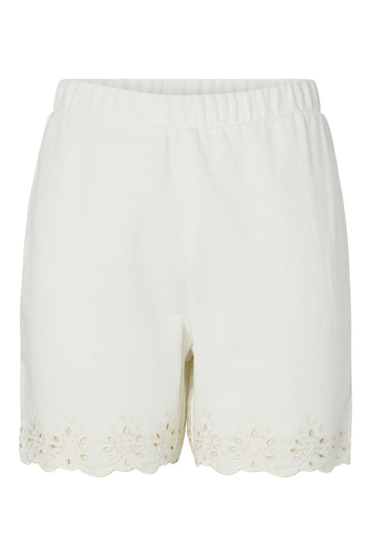 Pieces - Pcchilli Summer Broderi Shorts - 4984242 Cloud Dancer