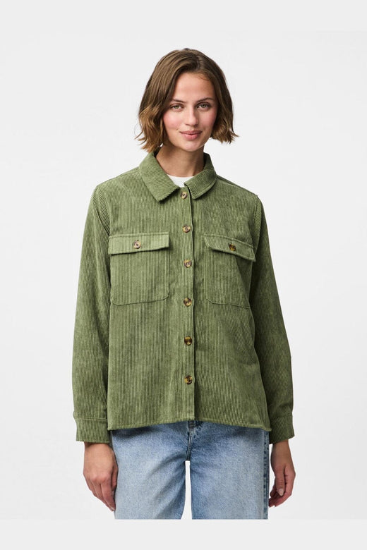 Pieces - Pceffi Ls Corduroy Shirt - 3969495 Olivine