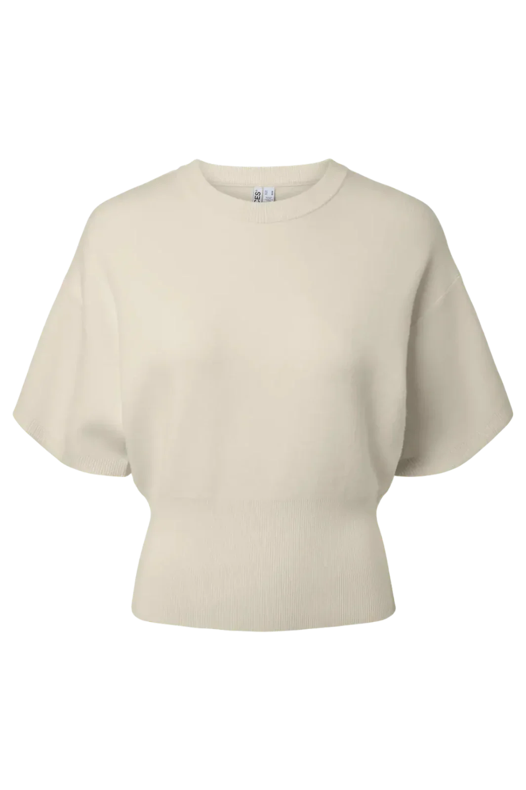 Pieces - Pcjassy Ss O-Neck Waist Knit - 5194313 Birch Toppe 
