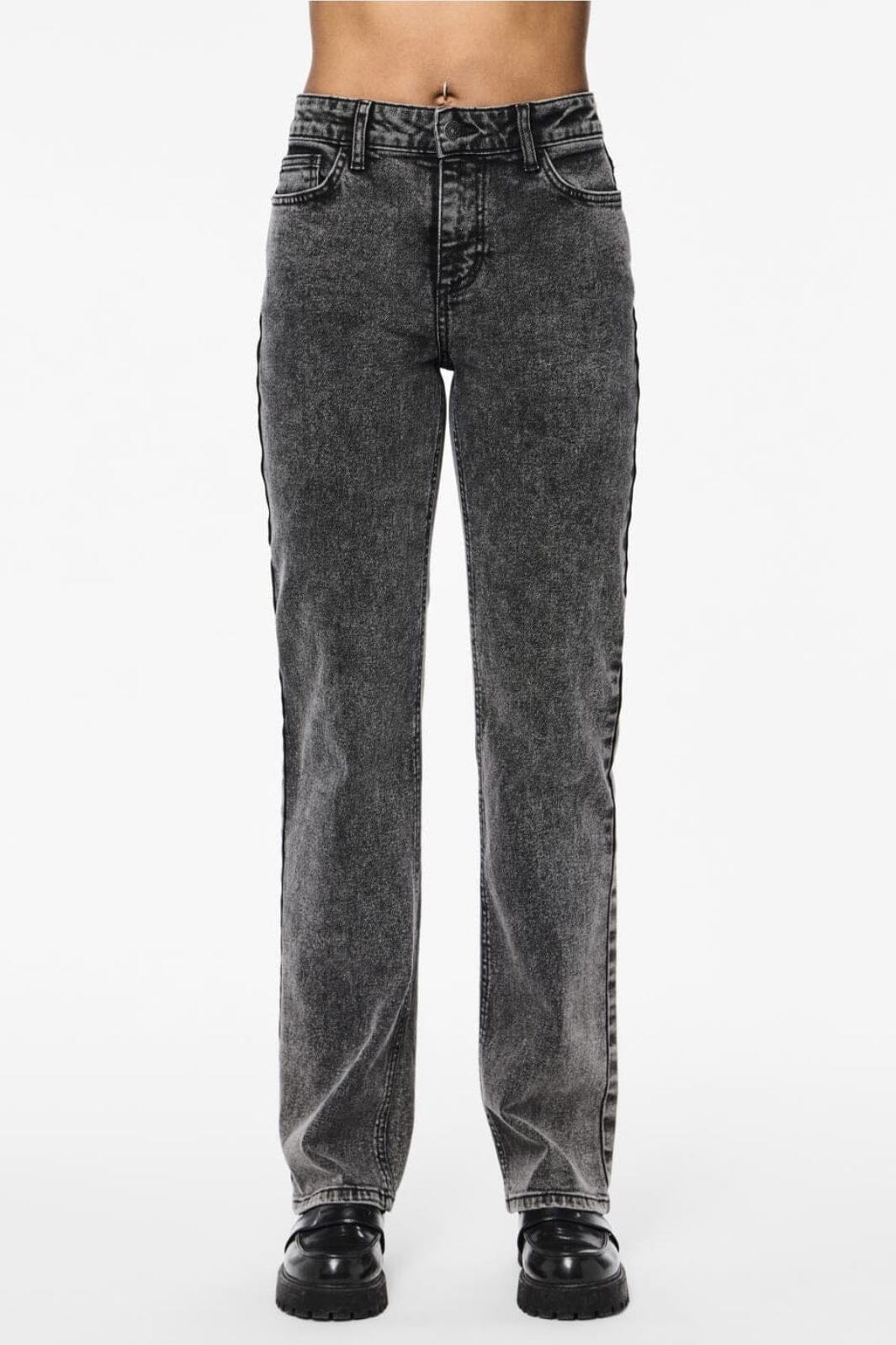 Pieces - Pckelly Straight Jeans Dg202 - 4542238 Dark Grey Denim