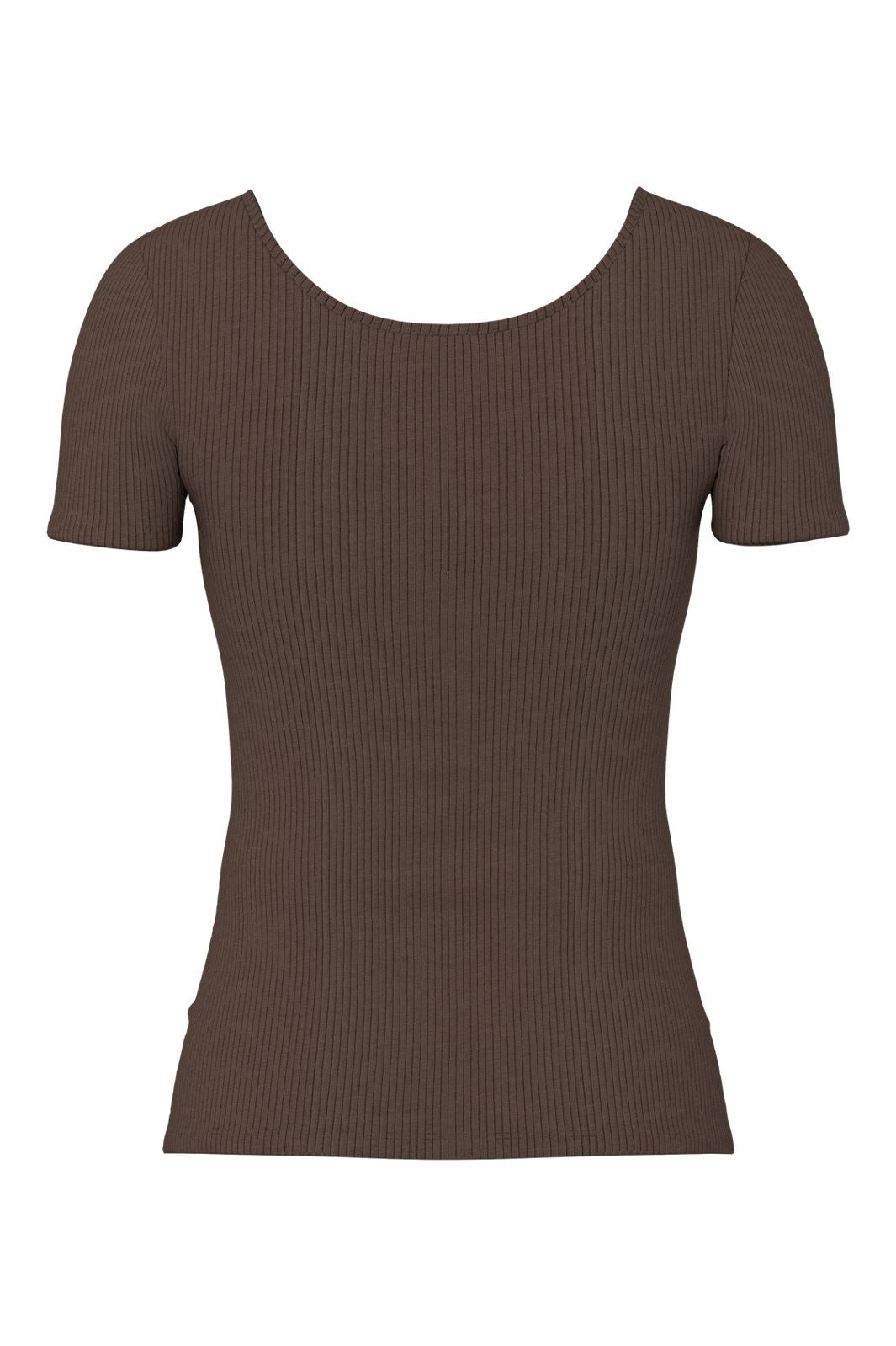 Pieces - Pckitte Ss Top - 5048719 Hot Fudge
