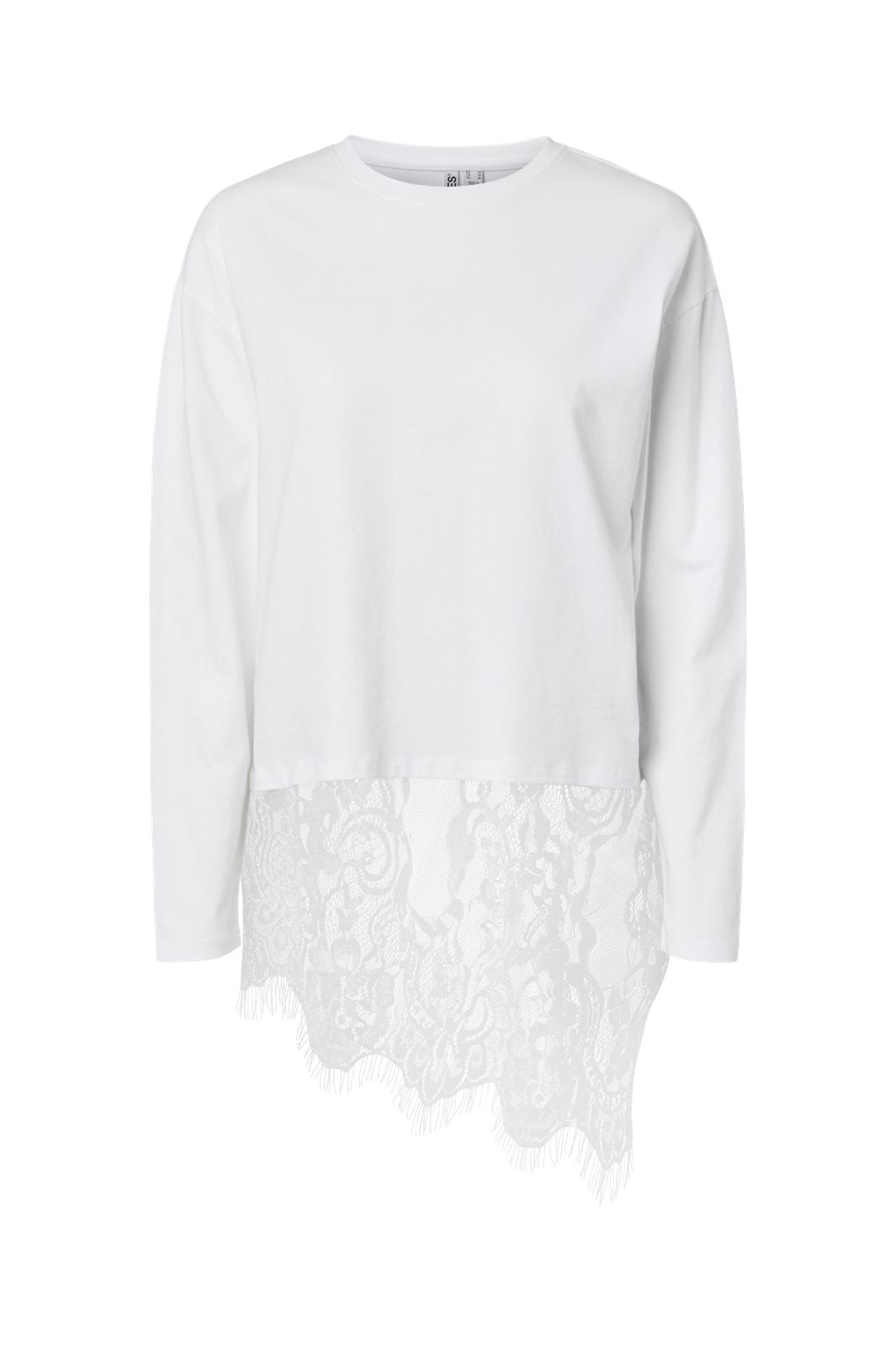 Pieces - Pcmave Ls Lace Top - 5205170 Bright White