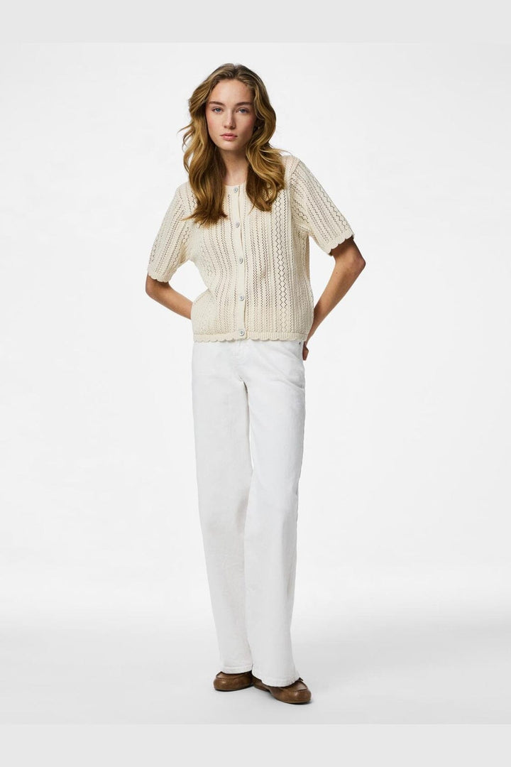 Pieces - Pcnuka Ss O-Neck Knit Cardigan - 4897931 Birch
