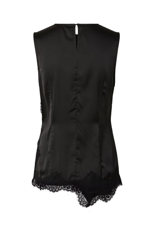 Pieces - Pcolli Sl Asymetric Lace Top - 5233633 Black
