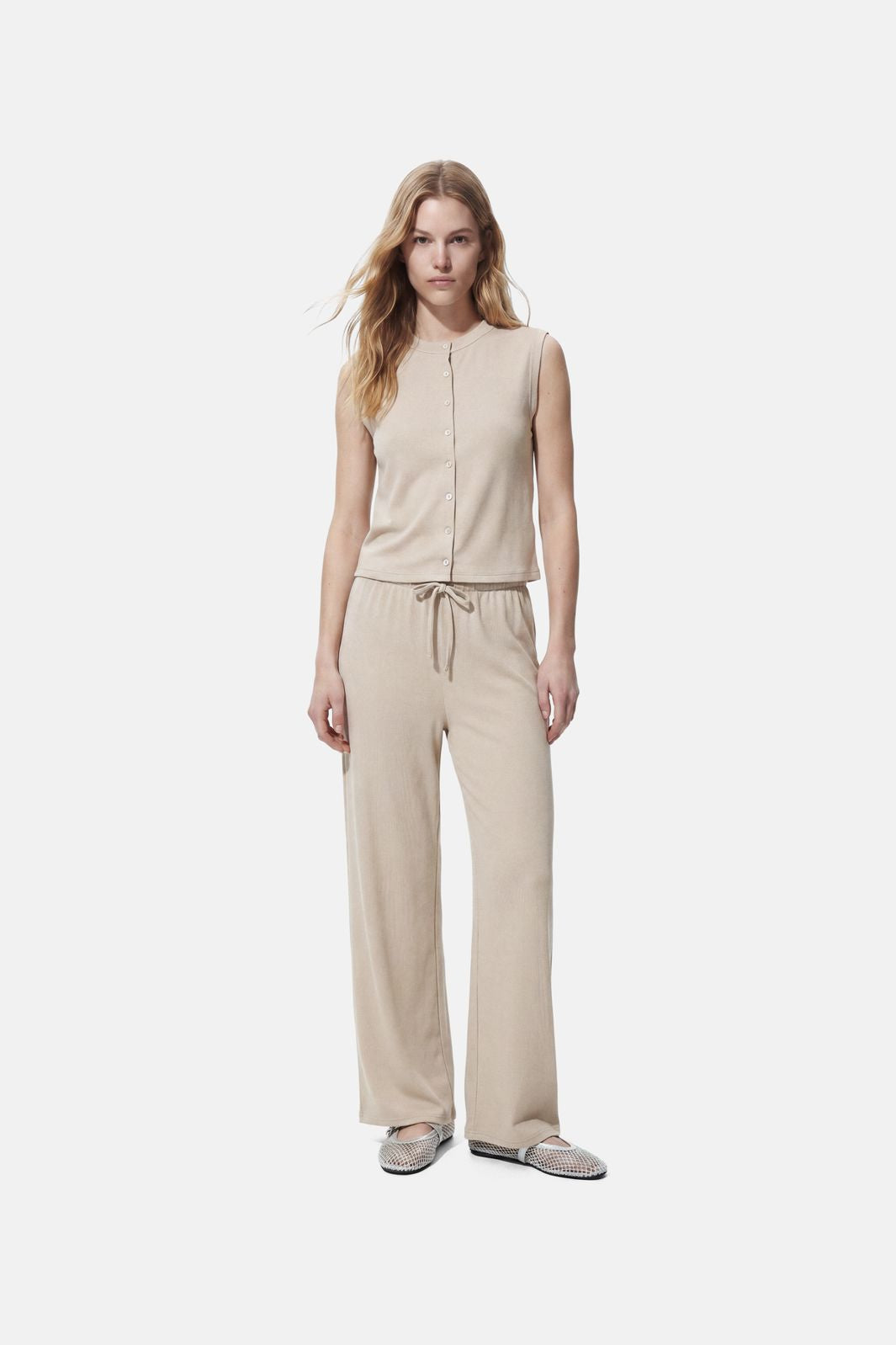 Pieces - Pcpimi Ss Vest Pwp - 5016658 Silver Lining