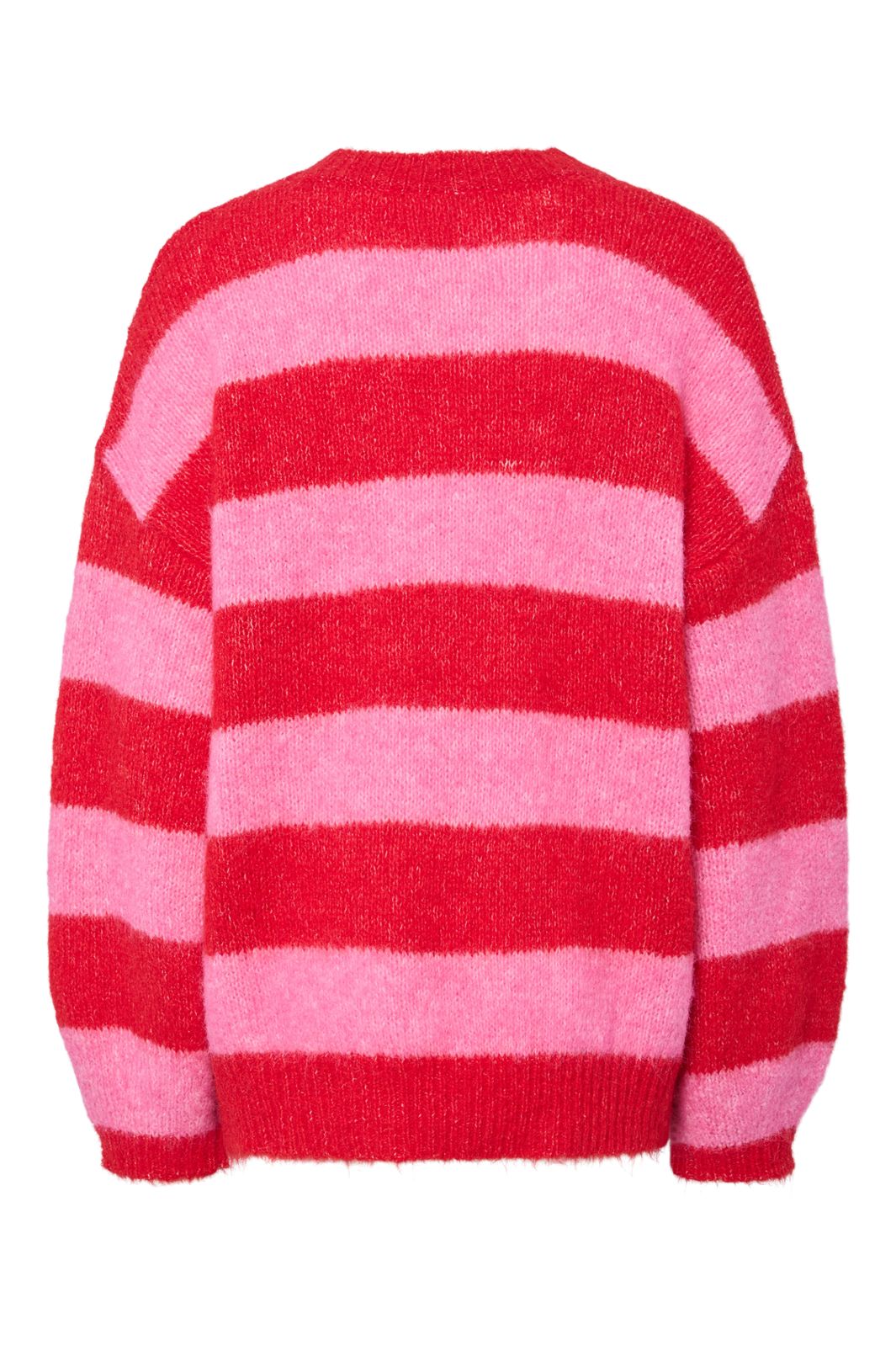 Pieces - Pcrasmine Ls Oversize O-Neck Knit - 4890854 Savvy Red Wild Orchid