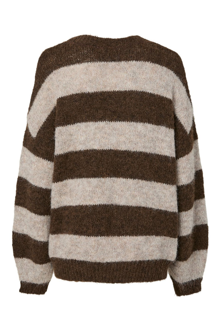 Pieces - Pcrasmine Ls Oversize O-Neck Knit - 4977615 Hot Fudge Birch