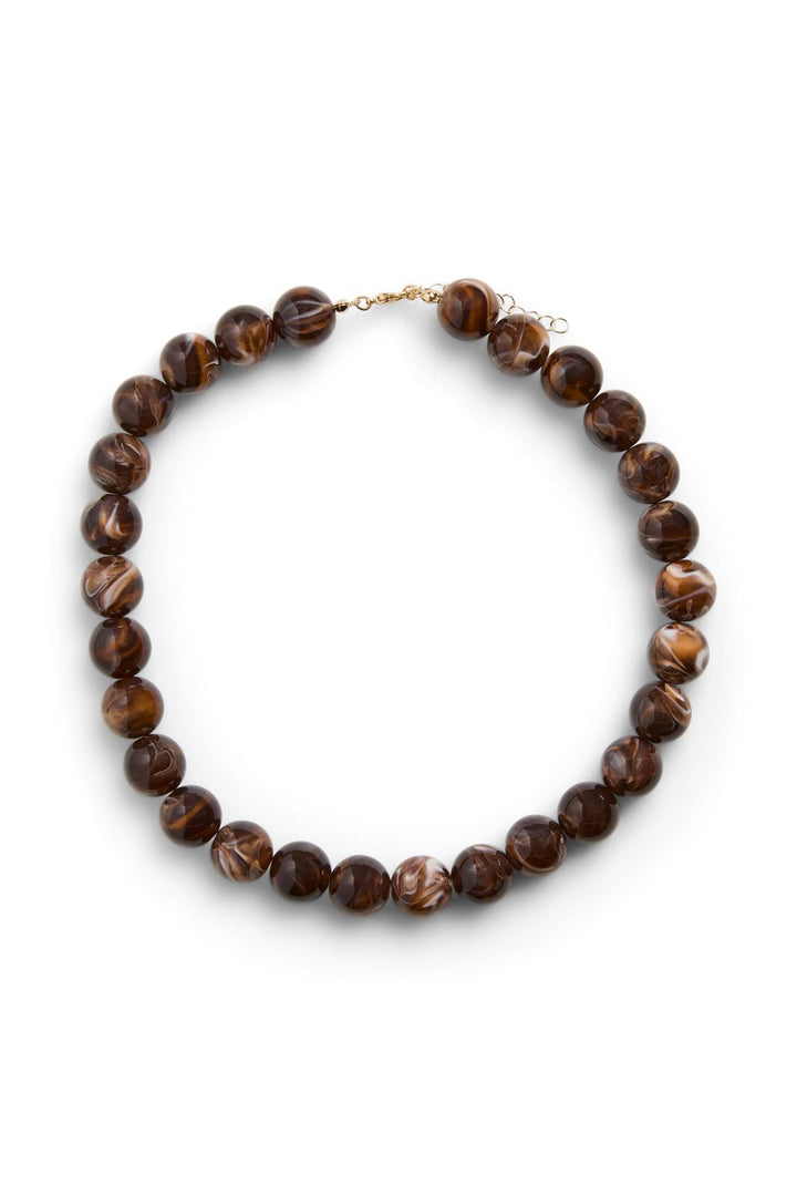 Pieces - Pcregitse D Necklace - 4886767 Brown Stone